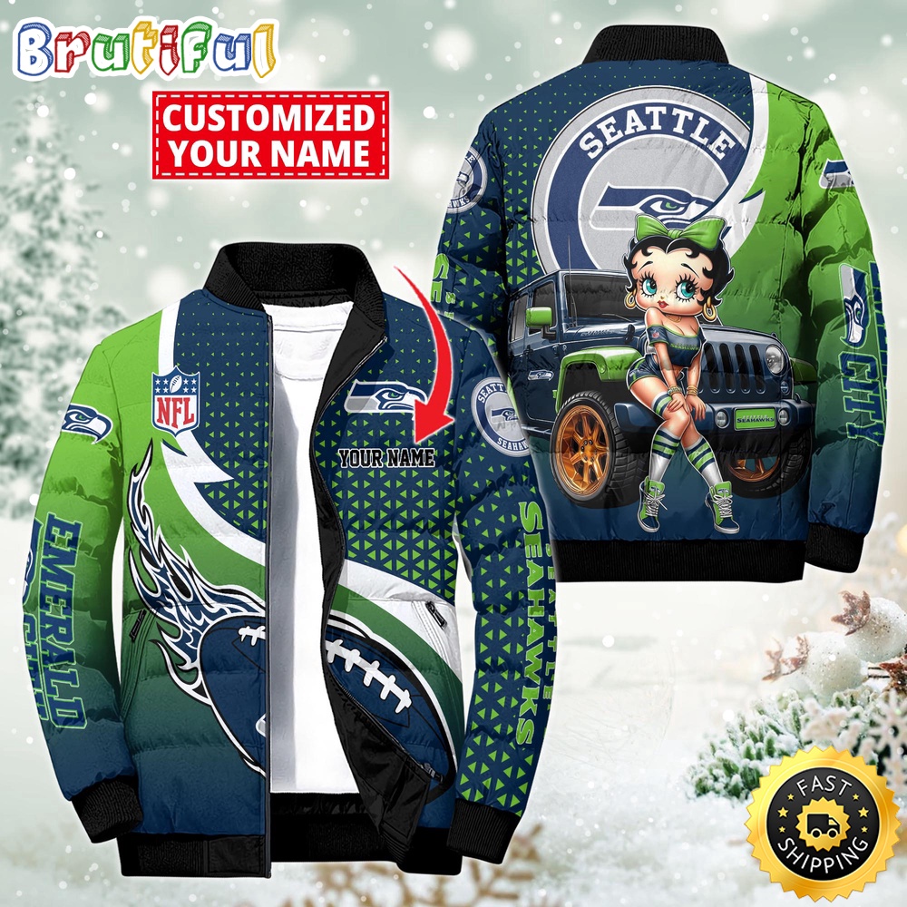 NFL Seattle Seahawks Puffer Jacket Betty Boop Custom Jacket 1