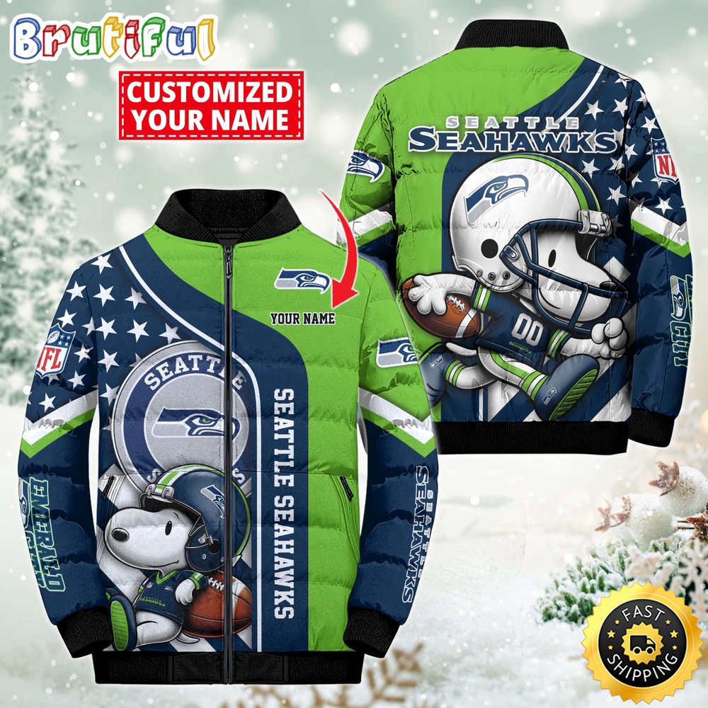 NFL Seattle Seahawks Puffer Jacket Snooby Customized Jacket 1