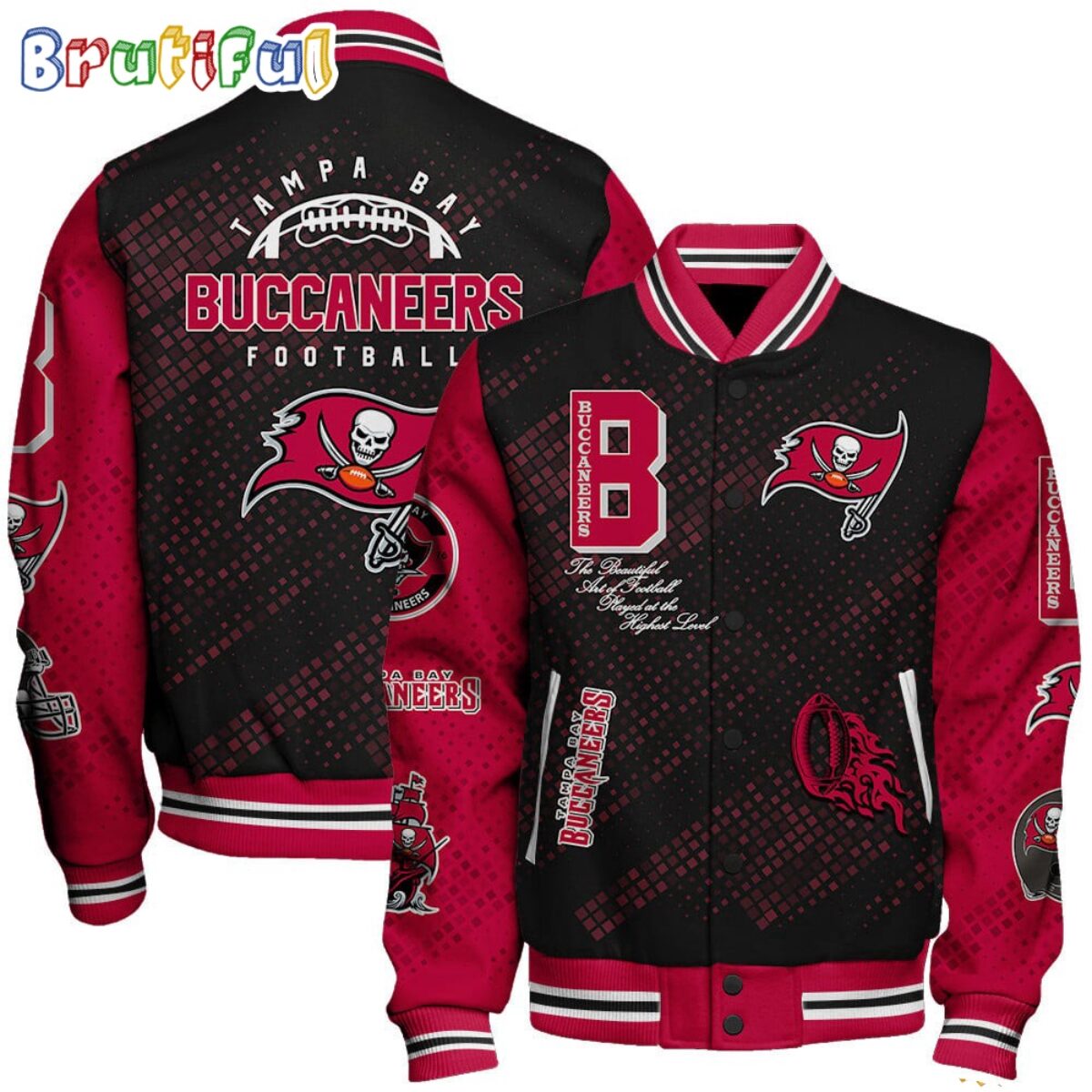 NFL Tampa Bay Buccaneers Baseball Jacket Print Logo Team Football