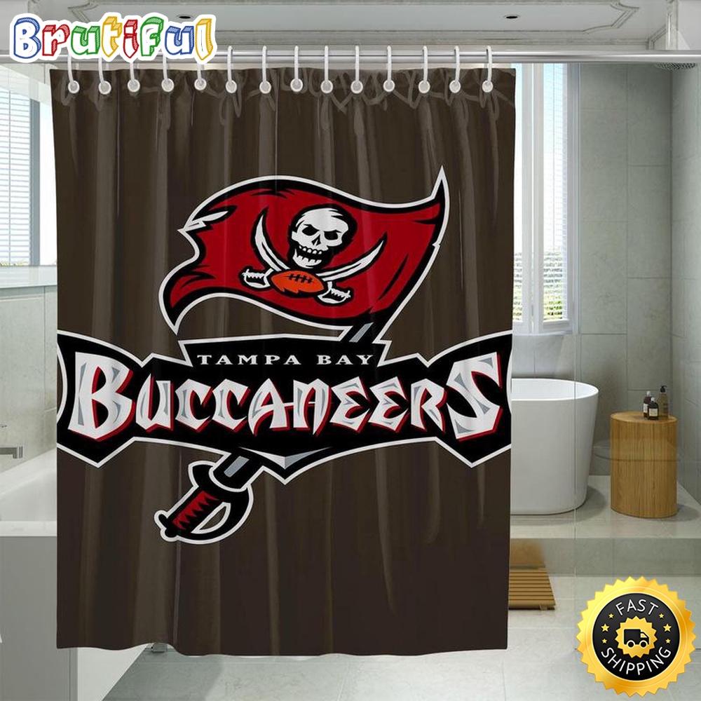 NFL Tampa Bay Buccaneers Buccaneers Shower Curtain Set For Bathroom Decor 1