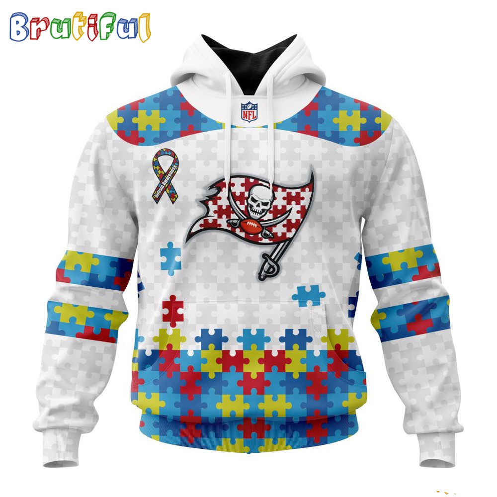 NFL Tampa Bay Buccaneers Hoodie Special Autism Awareness Design 3D Hoodie 1