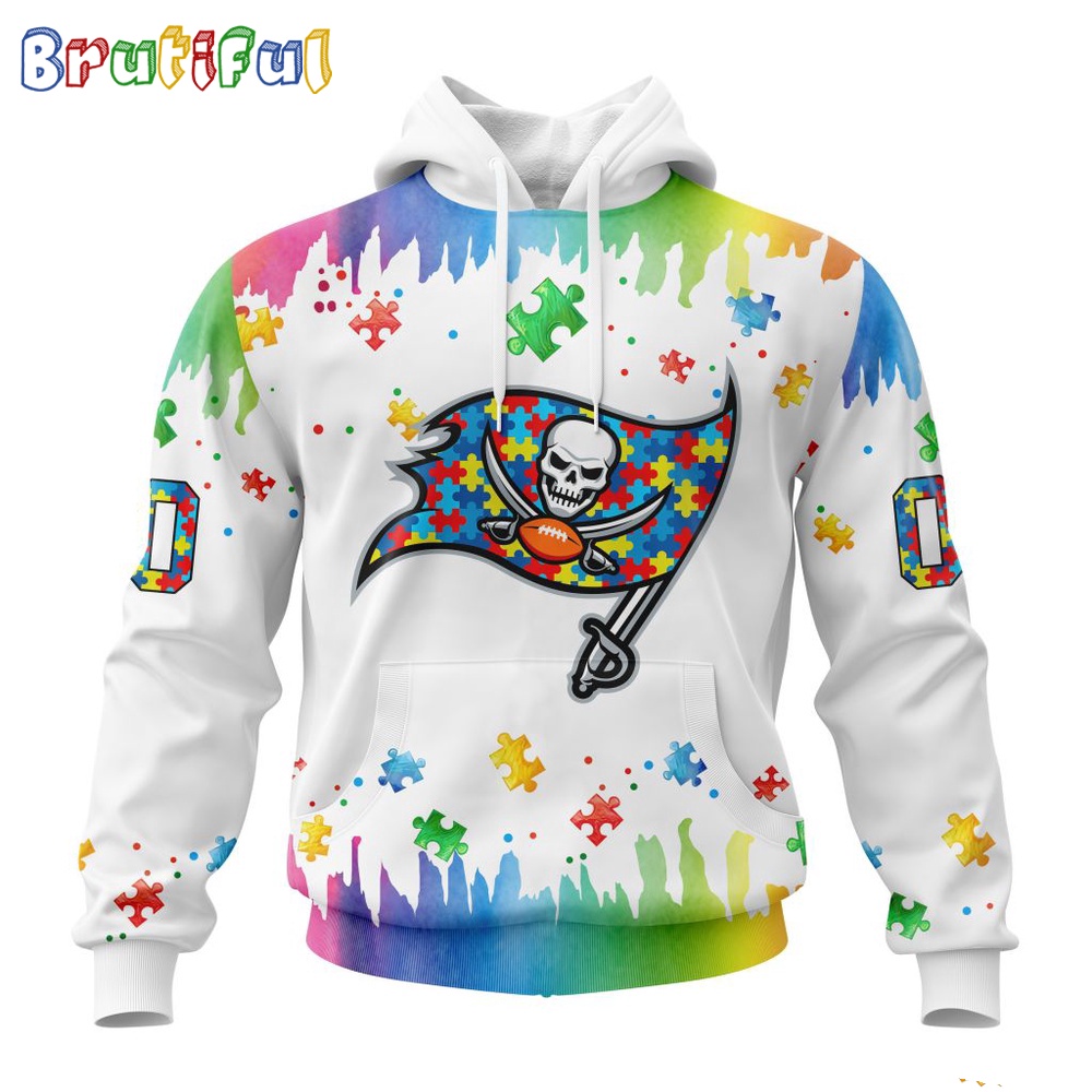 NFL Tampa Bay Buccaneers Hoodie Special Autism Awareness Design All Over Print Hoodie 1