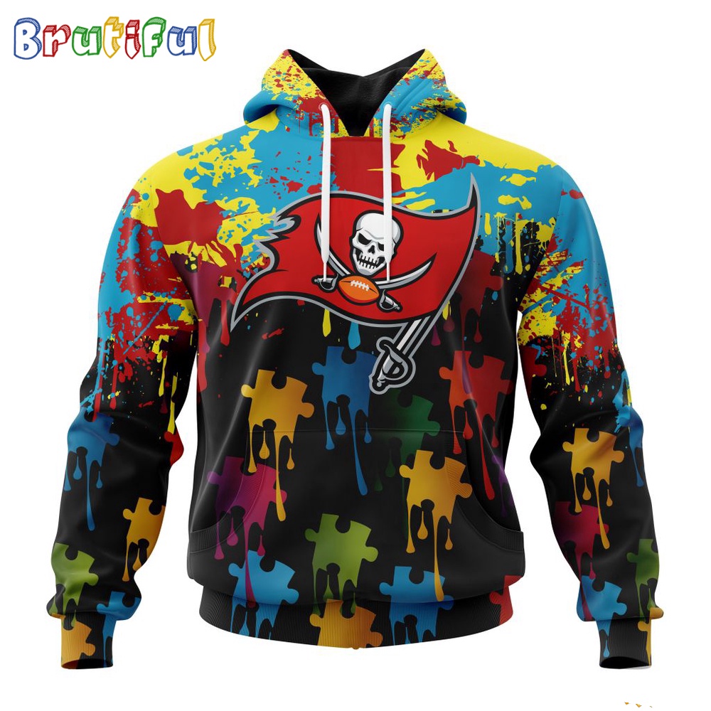 NFL Tampa Bay Buccaneers Hoodie Special Autism Awareness Design Football Hoodie 1
