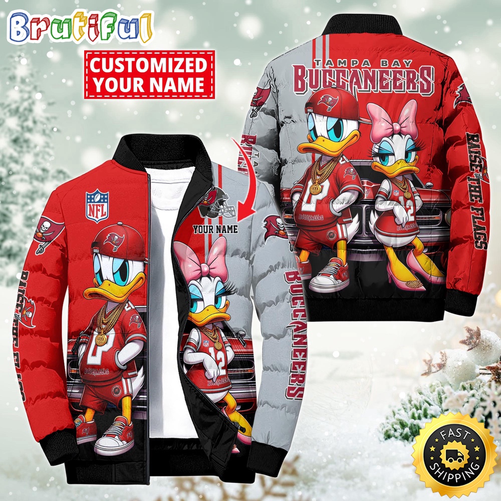 NFL Tampa Bay Buccaneers Puffer Jacket Donald Duck Custom Jacket 1