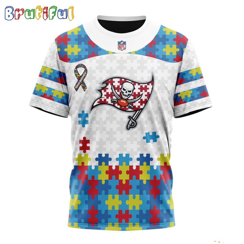 NFL Tampa Bay Buccaneers T Shirt Special Autism Awareness Design 3D T Shirt 1