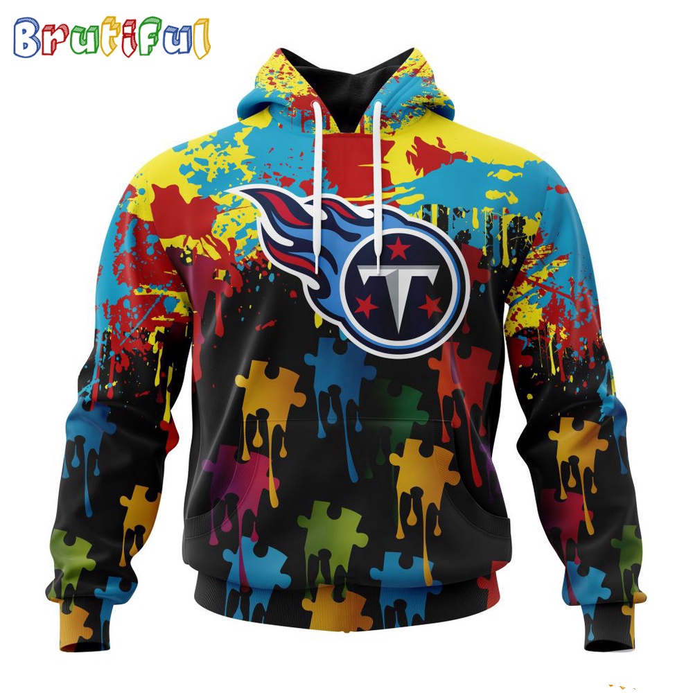 NFL Tennessee Titans Hoodie Special Autism Awareness Design Football Hoodie 1