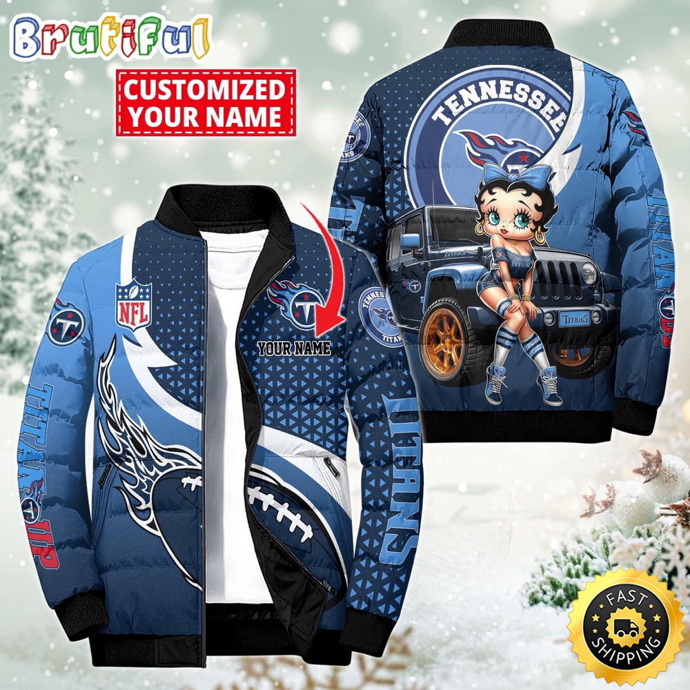 NFL Tennessee Titans Puffer Jacket Betty Boop Custom Jacket 1