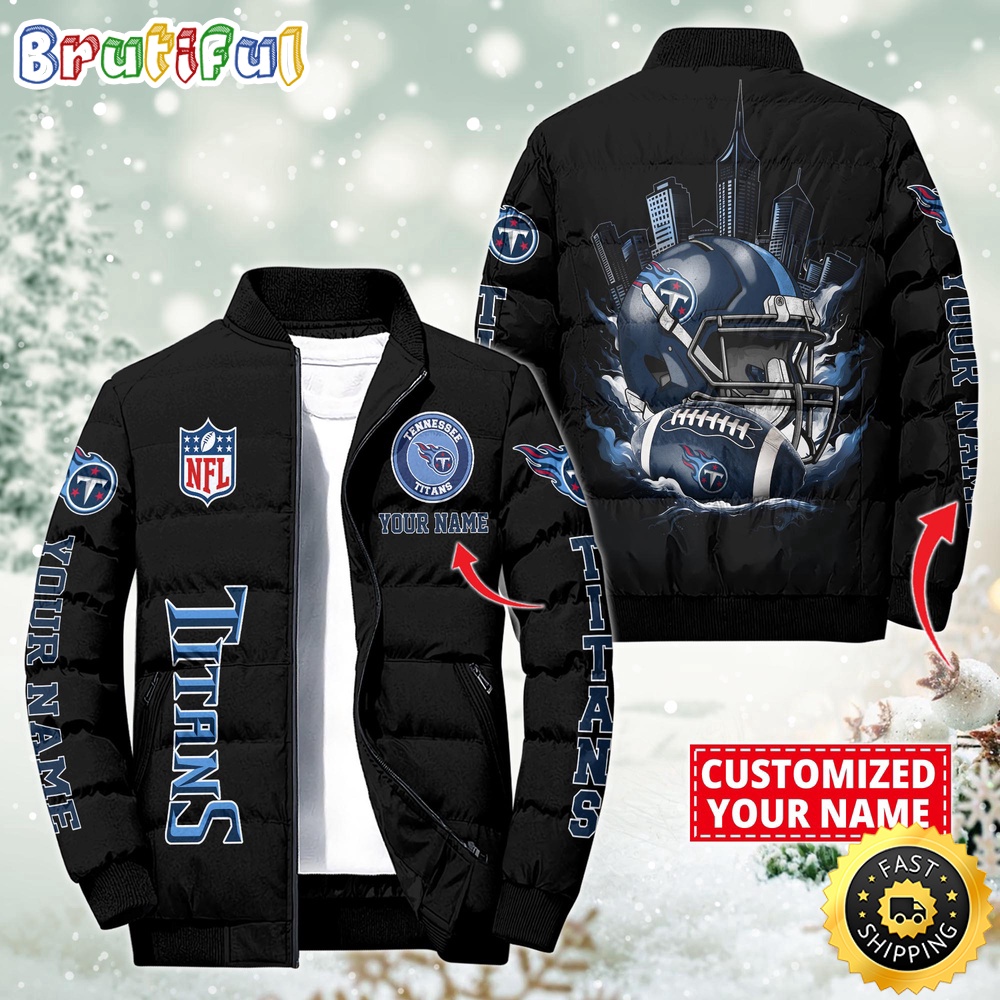 NFL Tennessee Titans Puffer Jacket City Logo Print Jacket For Fans 1