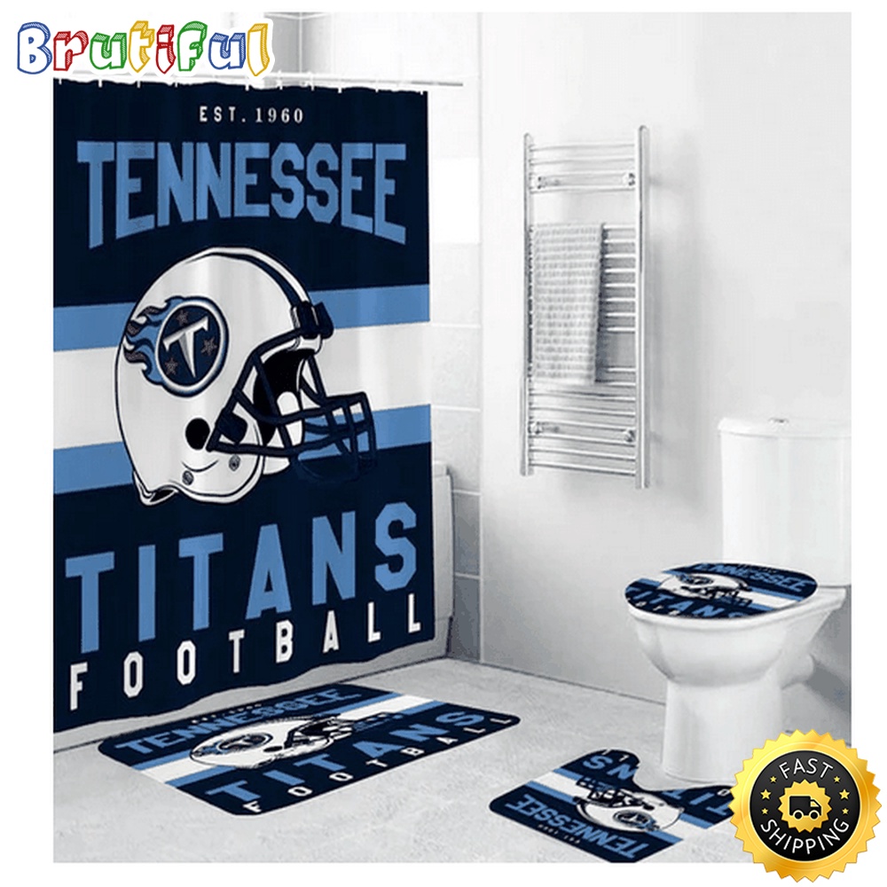 NFL Tennessee Titans Shower Curtain Football Team Helmet Shower Curtain Sets 1