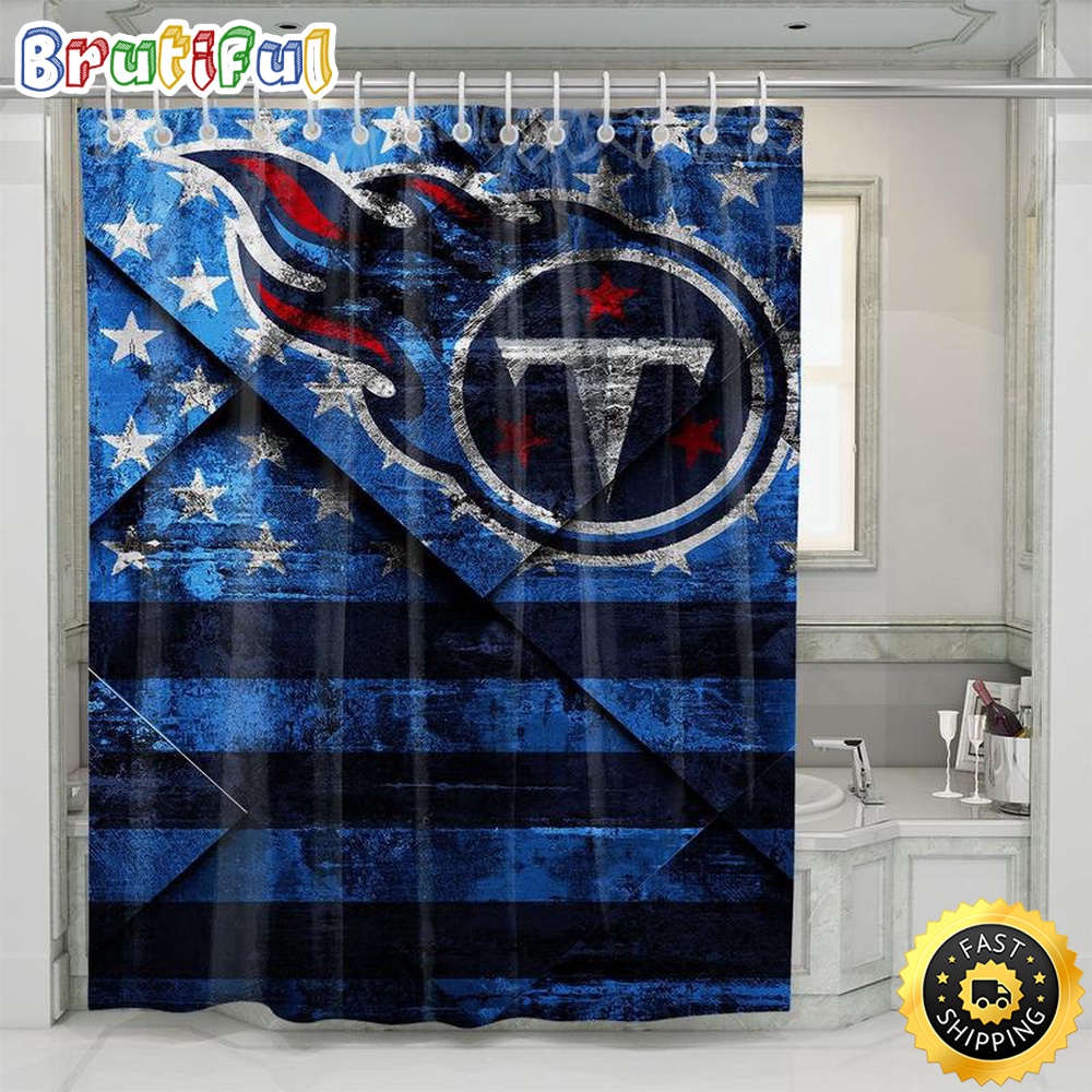 NFL Tennessee Titans Shower Curtain Set For Bathroom Decor 1