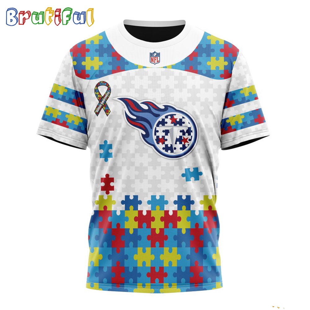 NFL Tennessee Titans T Shirt Special Autism Awareness Design 3D T Shirt 1