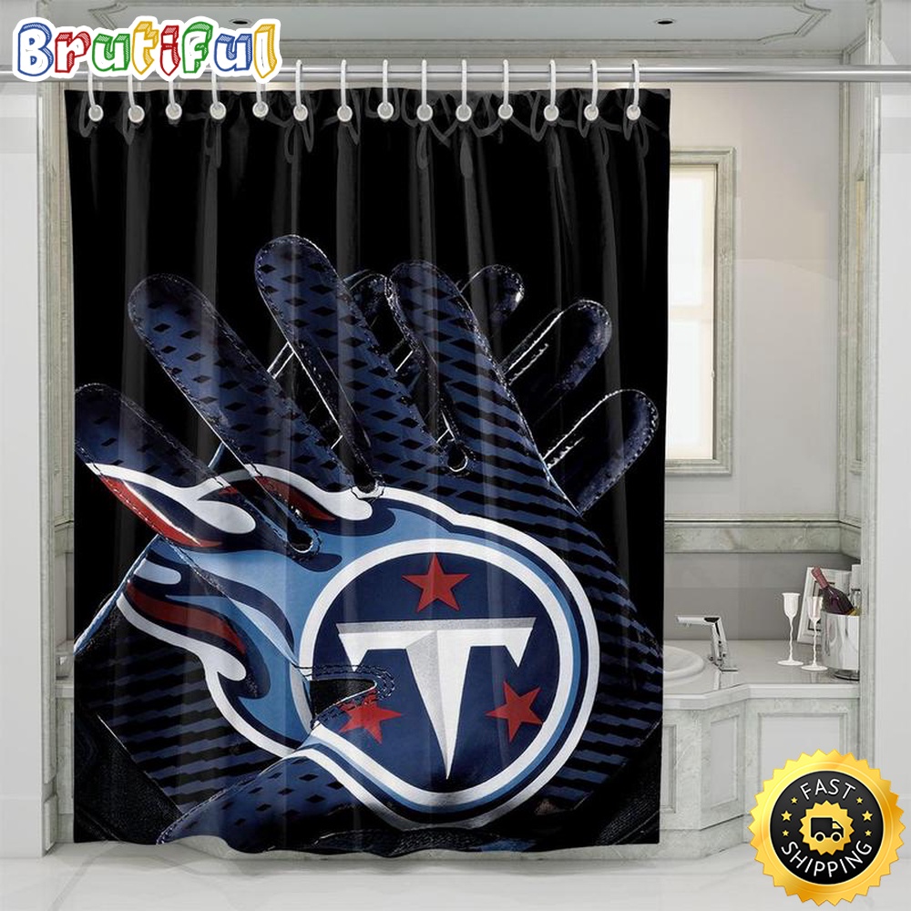 NFL Tennessee Titans Team Shower Curtain Set For Bathroom Decor 1