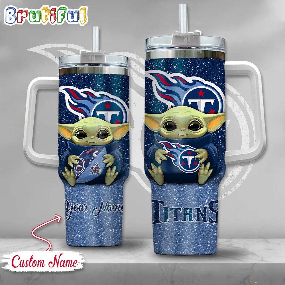NFL Tennessee Titans Tumbler Baby Yoda Customzed Handle Cup