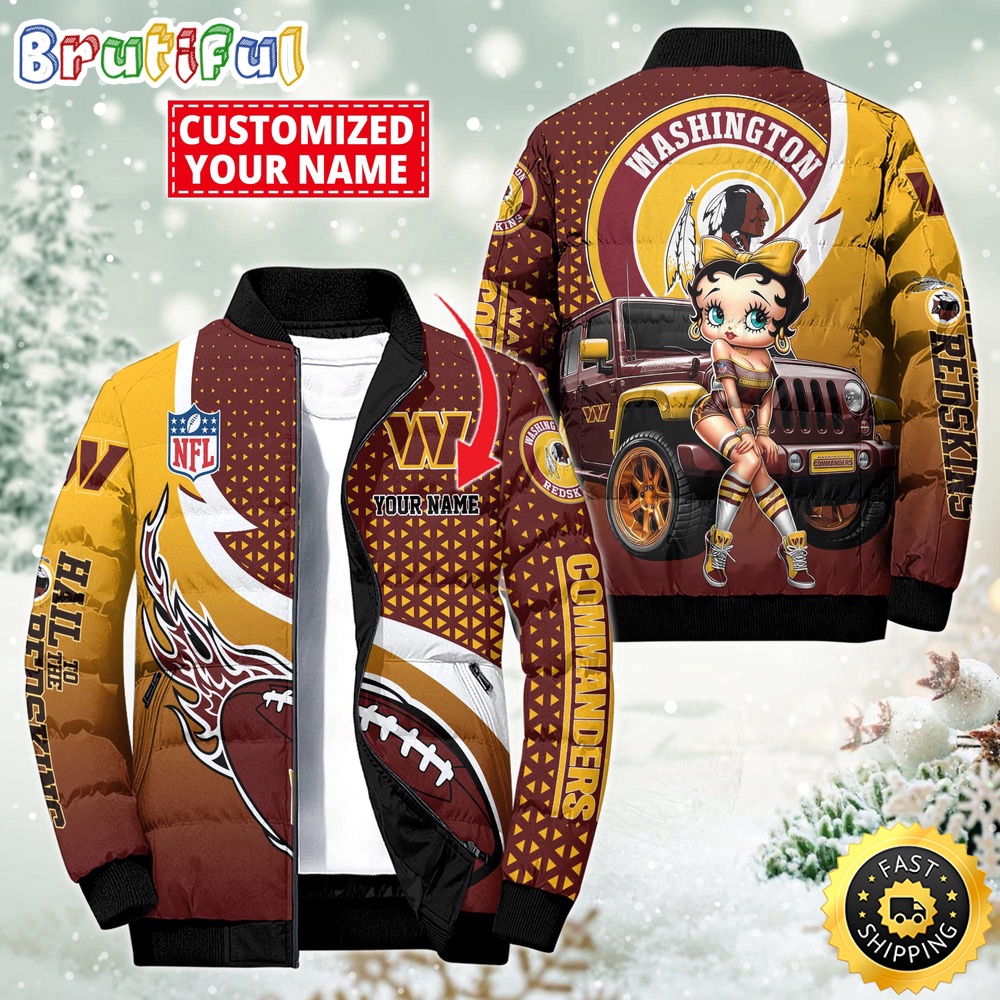 NFL Washington Commanders Puffer Jacket Betty Boop Custom Jacket 1