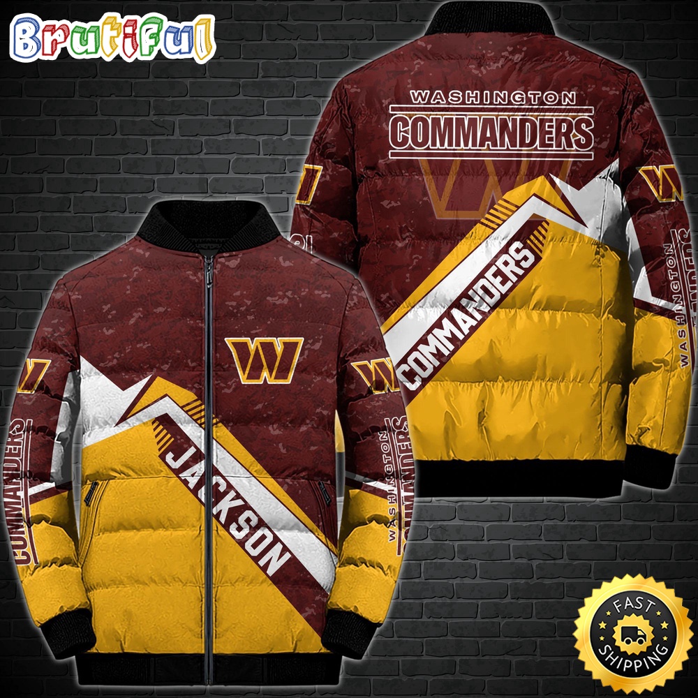 NFL Washington Commanders Puffer Jacket Customized Sport Down Jacket 1
