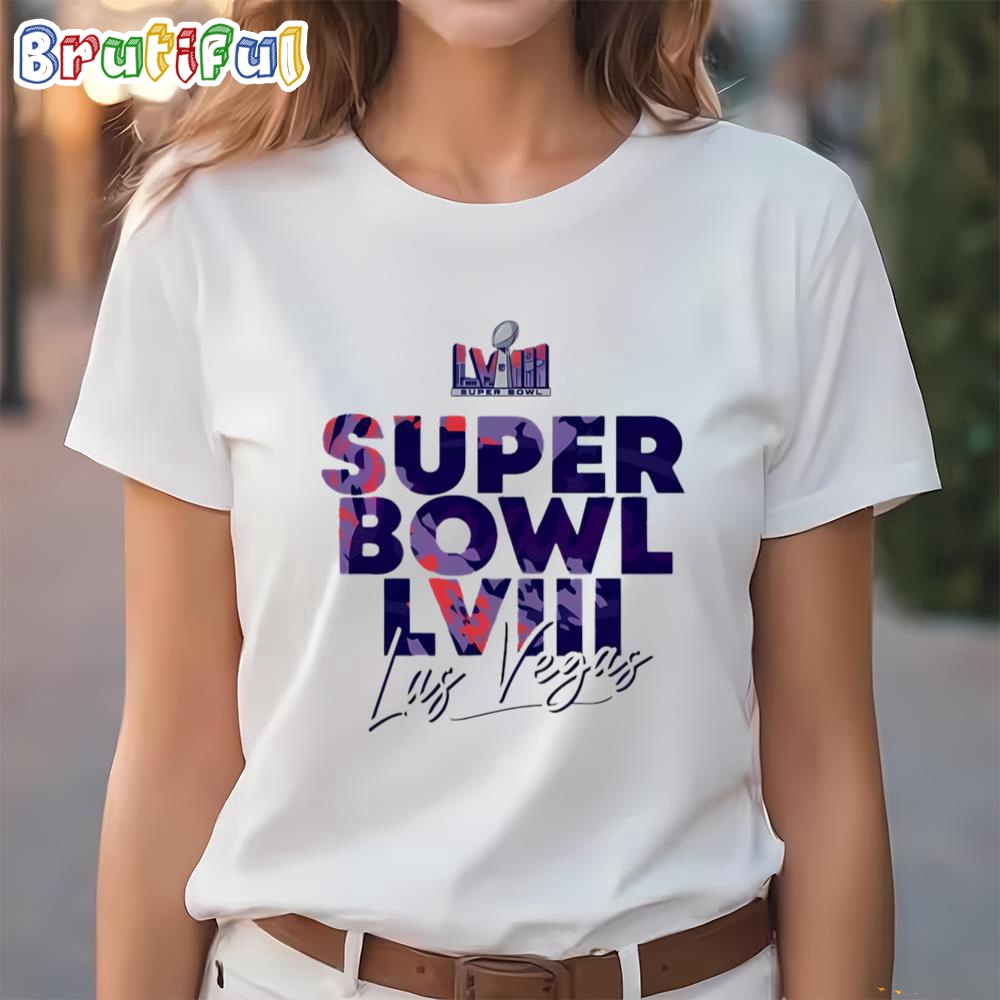 Official NFL Super Bowl LVIII Las Vegas 2024 Logo T Shirt 1