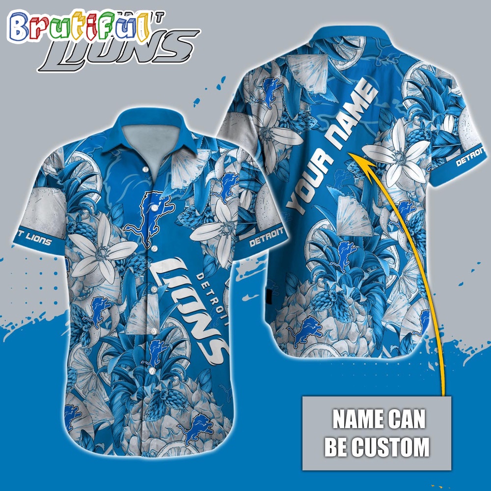 Personalized NFL Detroit Lions Hawaiian Shirt Special Tropical Fruit Aloha Shirt