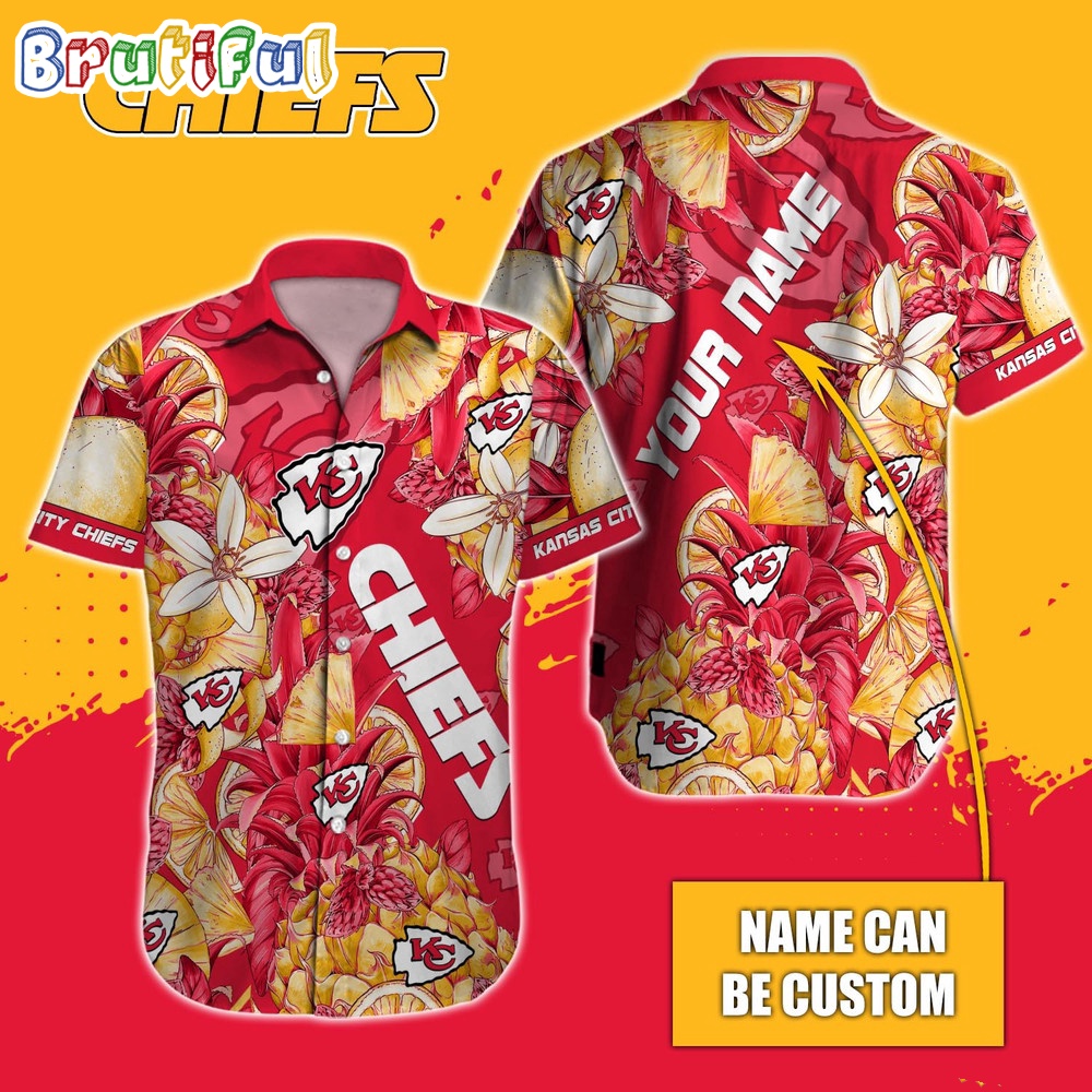 Personalized NFL Kansas City Chiefs Hawaiian Shirt Special Tropical Fruit Aloha Shirt