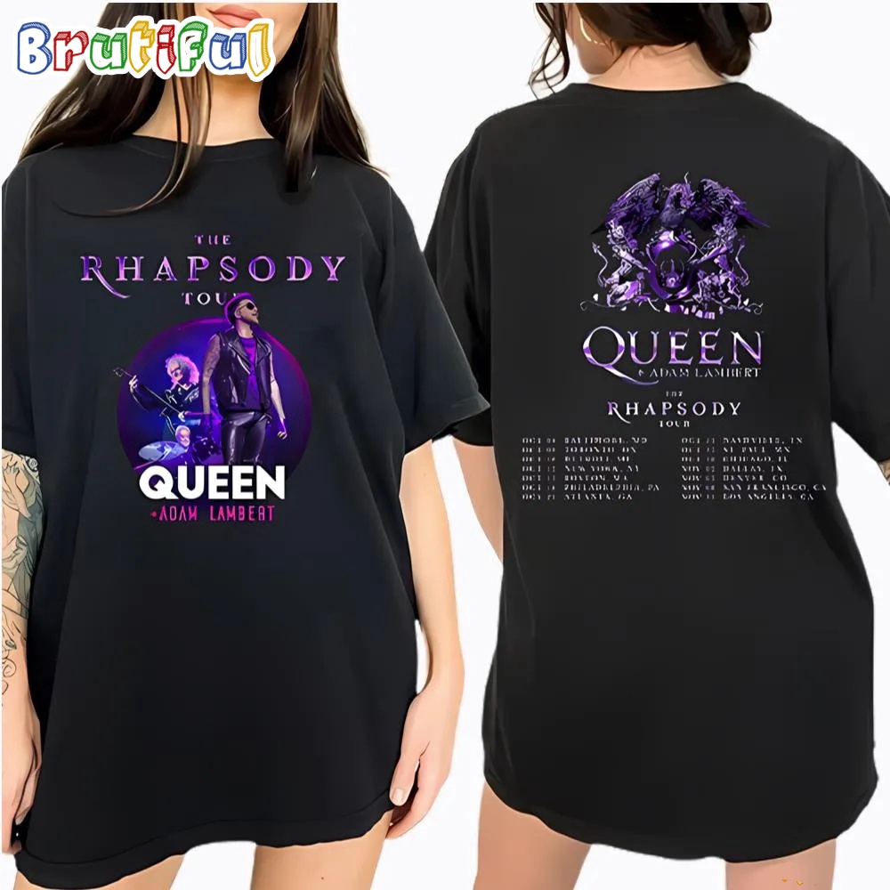 Queen Adam Lambert Rhapsody Tour 2 Sides Shirt 1