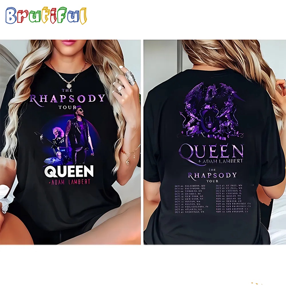 Queen Adam Lambert The Rhapsody Tour 2024 T Shirt 1
