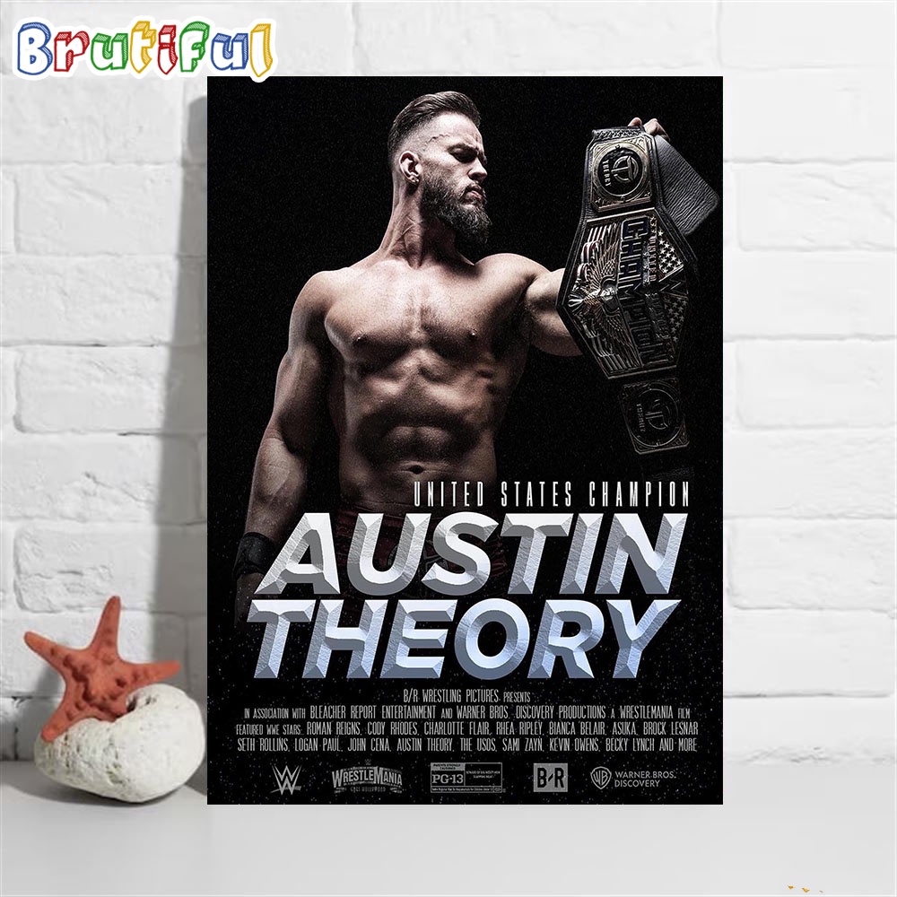 Austin Theory Is United States Champion Wall Art Poster Canvas