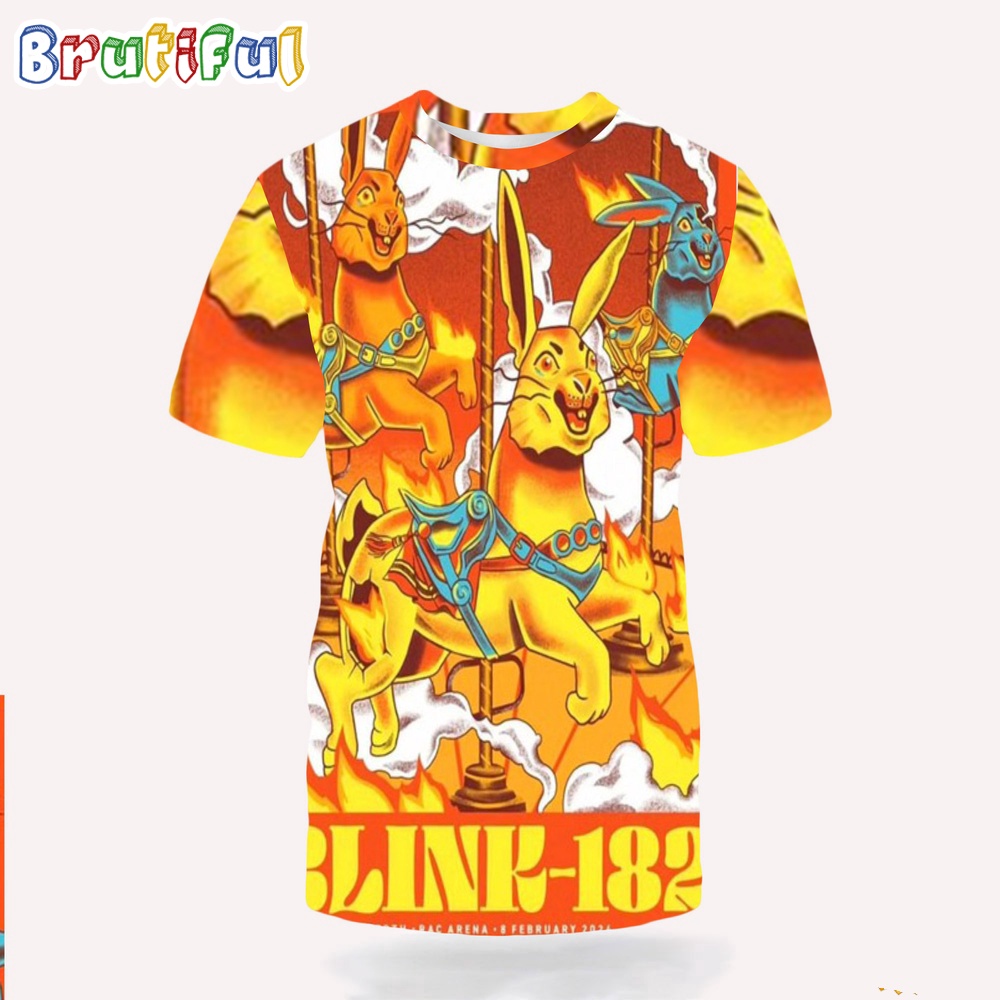 Blink 182 RAC Arena Perth WA 2024 Limited 3D Shirt