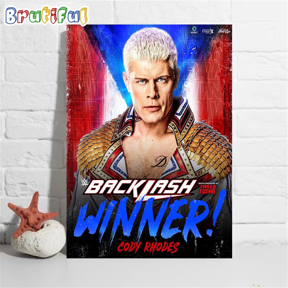 Cody Rhodes Is The Winner At WWE Backlash Wall Art Poster Canvas