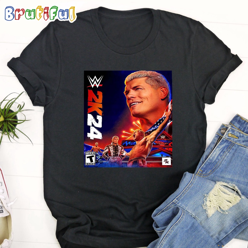 Cody Rhodes On Cover WWE 2K24 Official Poster T Shirt