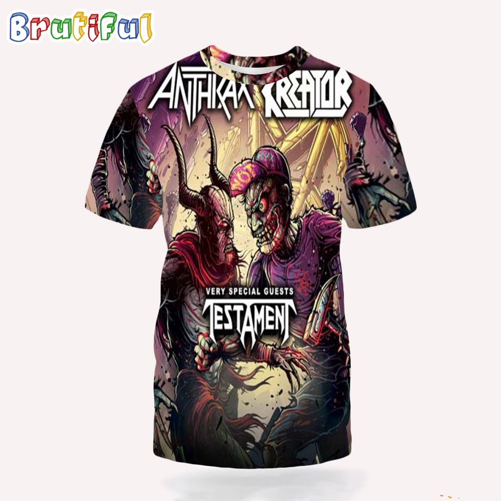 Epic Tour Of Anthrax With Kreator With Very Special Guest Testament 3D T Shirt