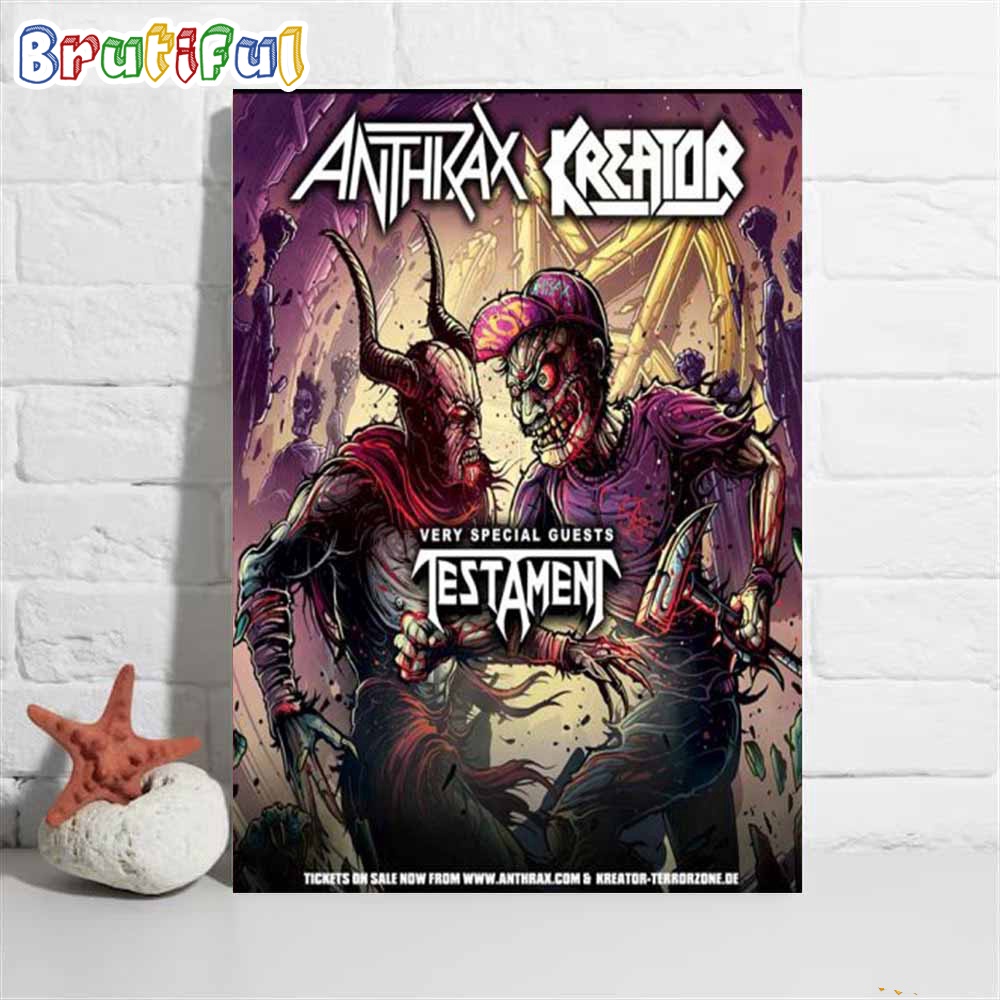 Epic Tour Of Anthrax With Kreator With Very Special Guest Testament Wall Art Poster Canvas