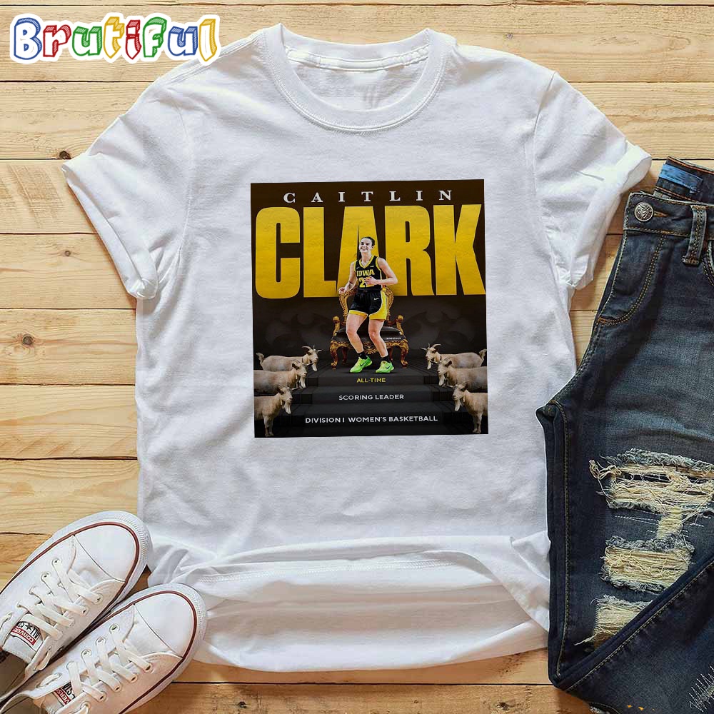 GOAT Caitlin Clark All Time Scoring Leader Division I Womens Basketball T Shirt