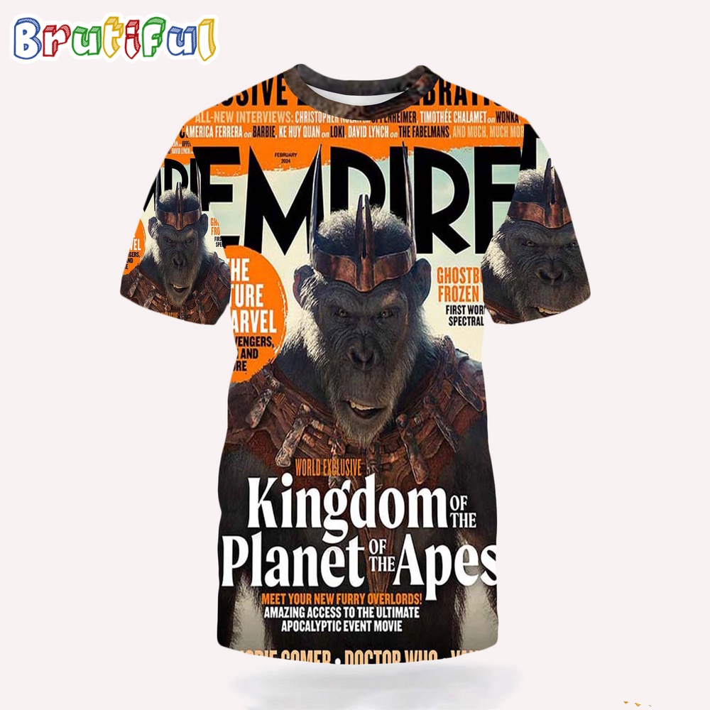 Kingdom Of The Planet Of The Apes on Empire Cover 3D T Shirt