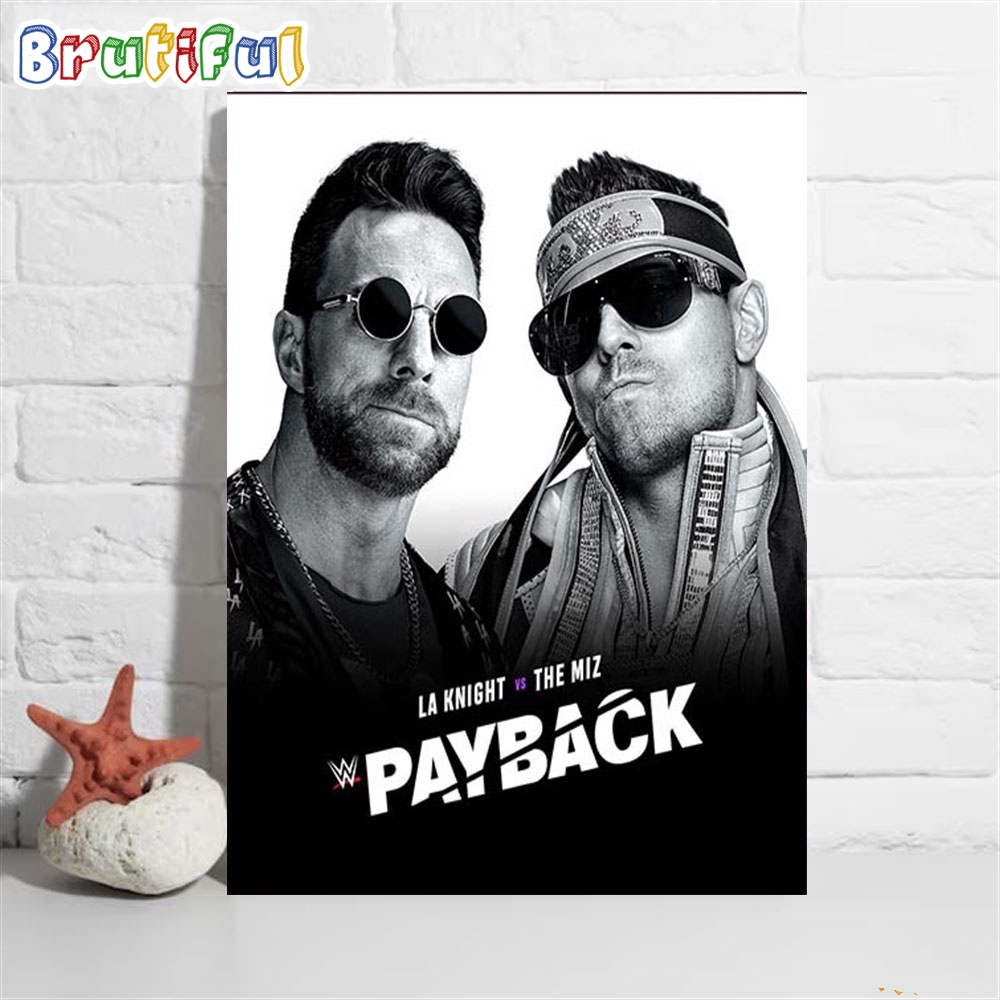 LA Knight Vs The Miz at WWE Payback Wall Art Poster Canvas