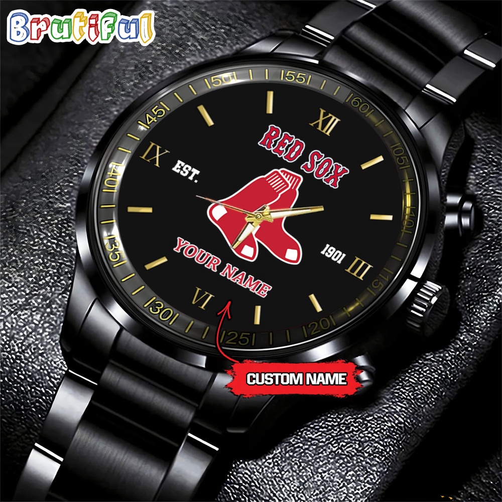 MLB Boston Red Sox Watch Black Fashion Watch Baseball Game