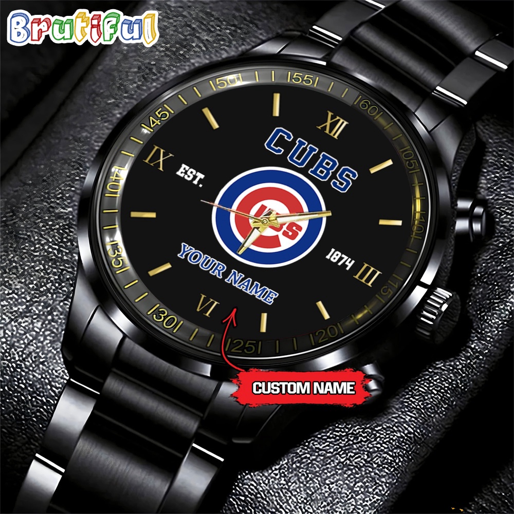 MLB Chicago Cubs Watch Black Fashion Watch Baseball Game