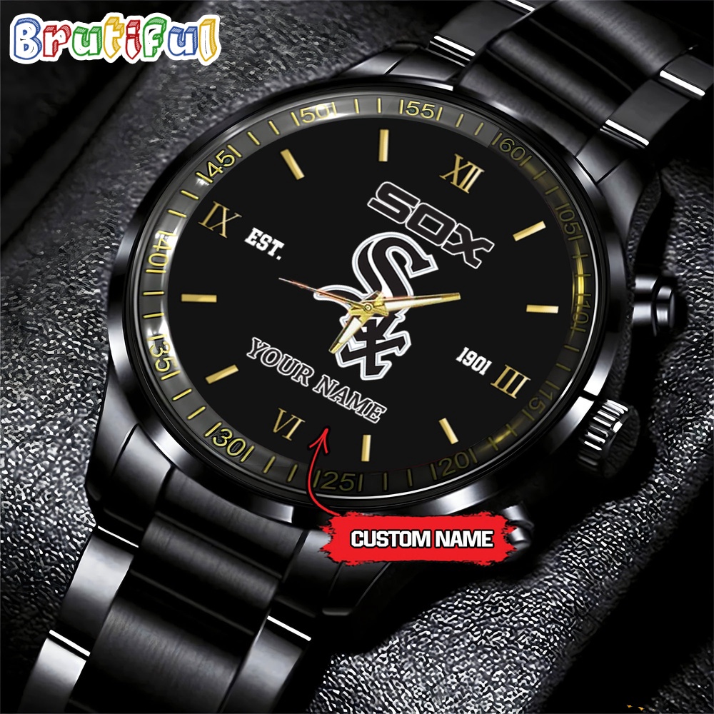 MLB Chicago White Sox Watch Black Fashion Watch Baseball Game