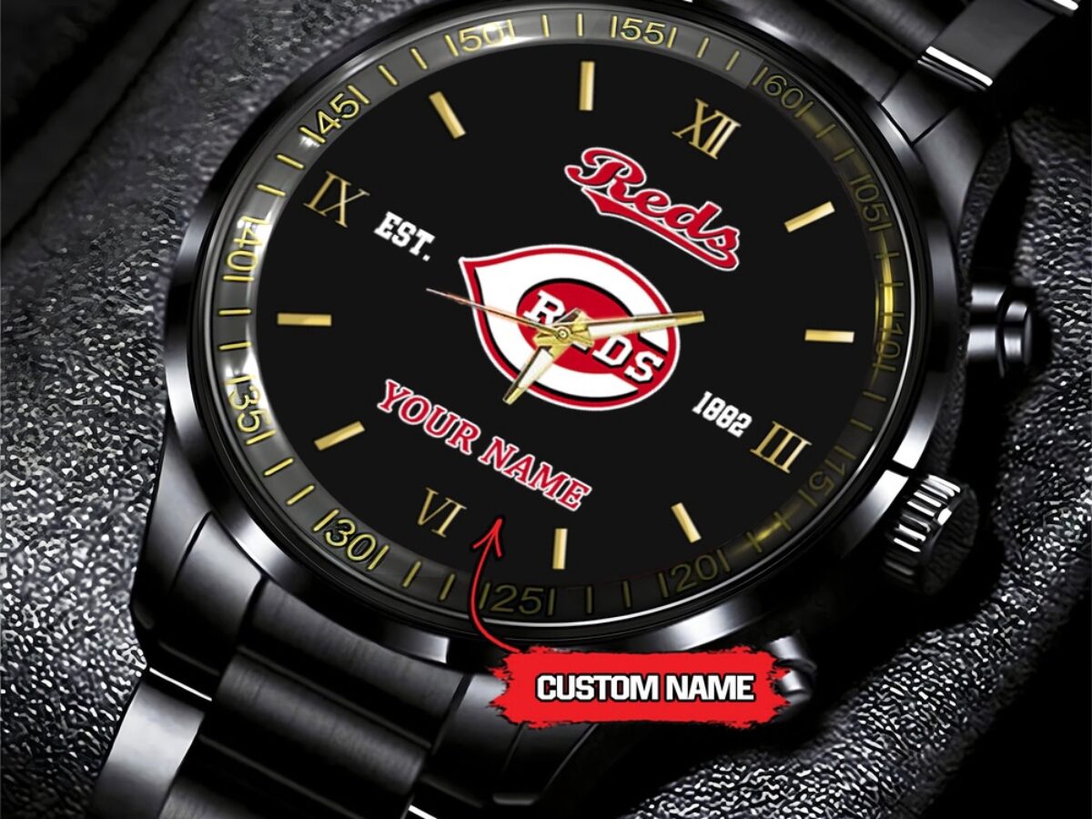MLB Cincinnati Reds Watch Black Fashion Watch Baseball Game