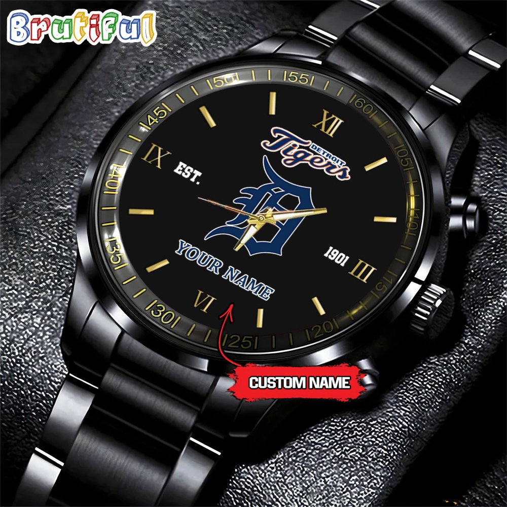 MLB Detroit Tigers Watch Black Fashion Watch Baseball Game