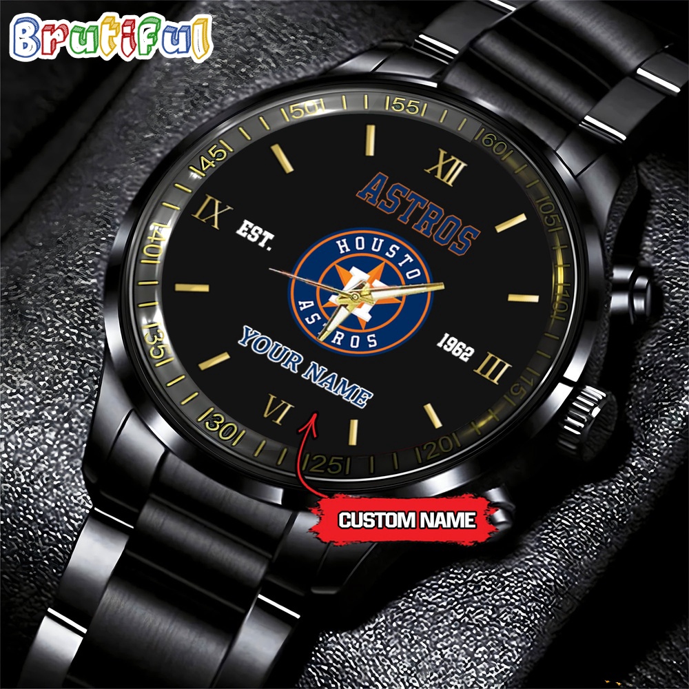 MLB Houston Astros Watch Black Fashion Watch Baseball Game