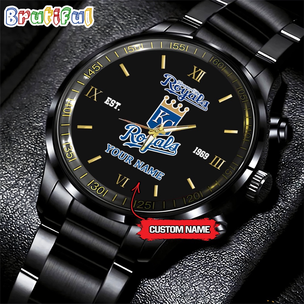 MLB Kansas City Royals Watch Black Fashion Watch Baseball Game