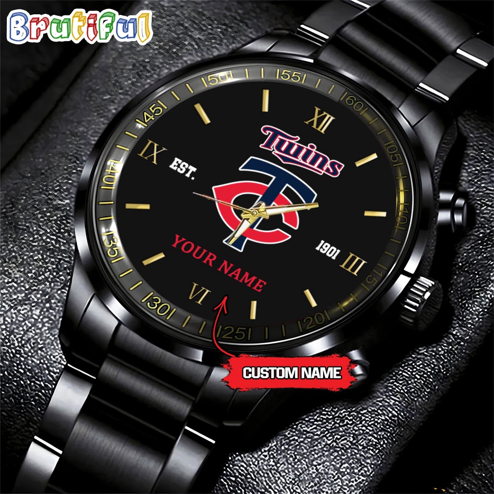 MLB Minnesota Twins Watch Black Fashion Watch Baseball Game