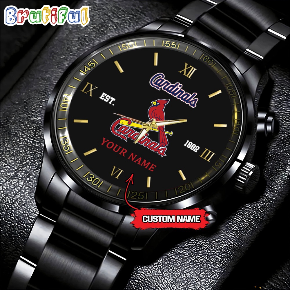 MLB St Louis Cardinals Watch Black Fashion Watch Baseball Game