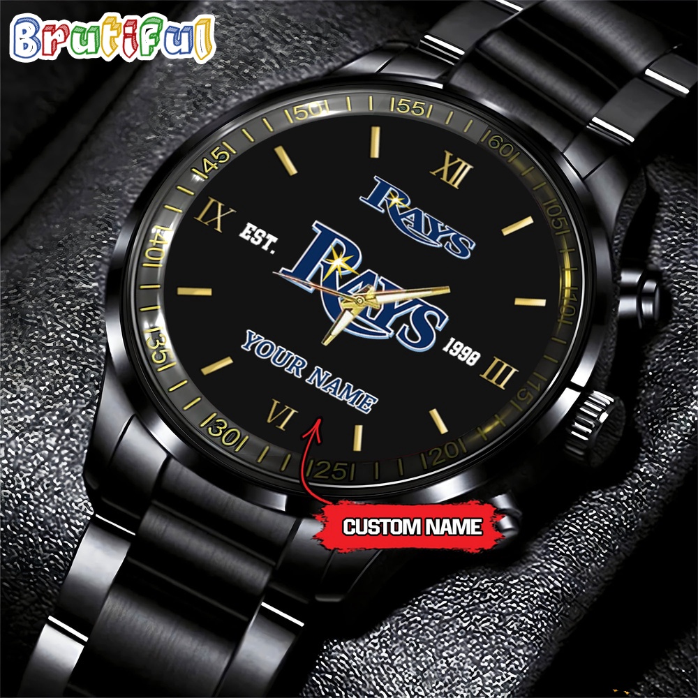 MLB Tampa Bay Rays Watch Black Fashion Watch Baseball Game
