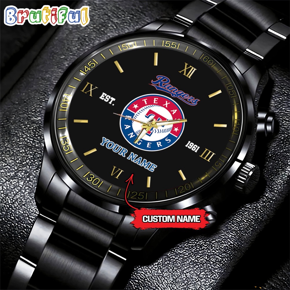 MLB Texas Rangers Watch Black Fashion Watch Baseball Game