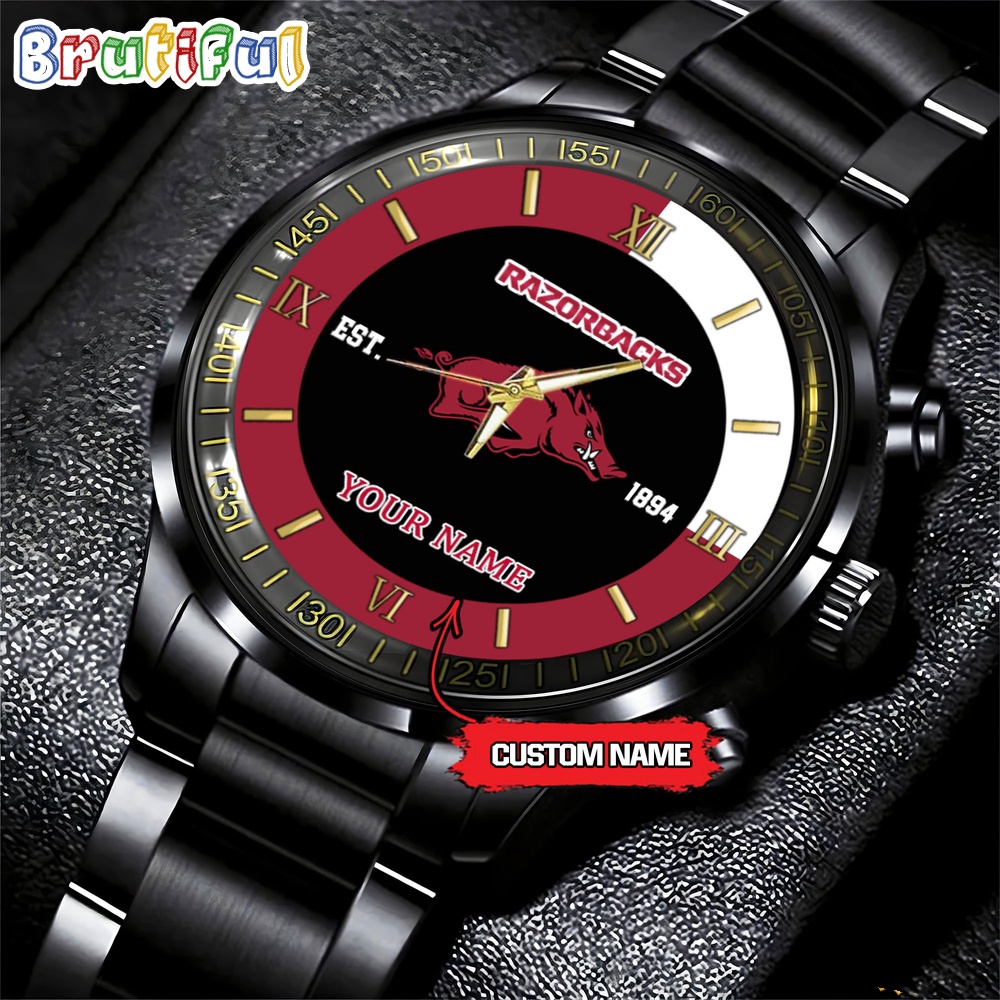 NCAA Arkansas Razorbacks Black Fashion Watch