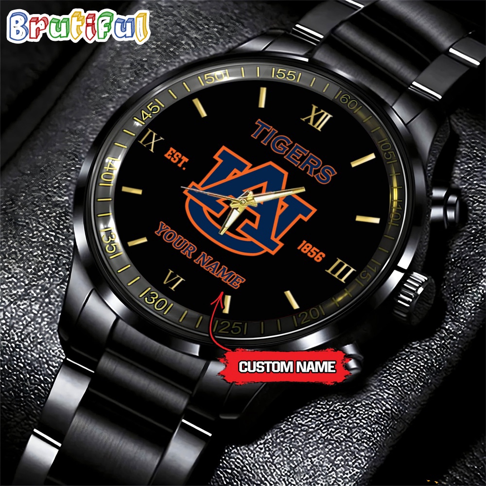 NCAA Auburn Tigers Black Fashion Watch Football Watch For Fans