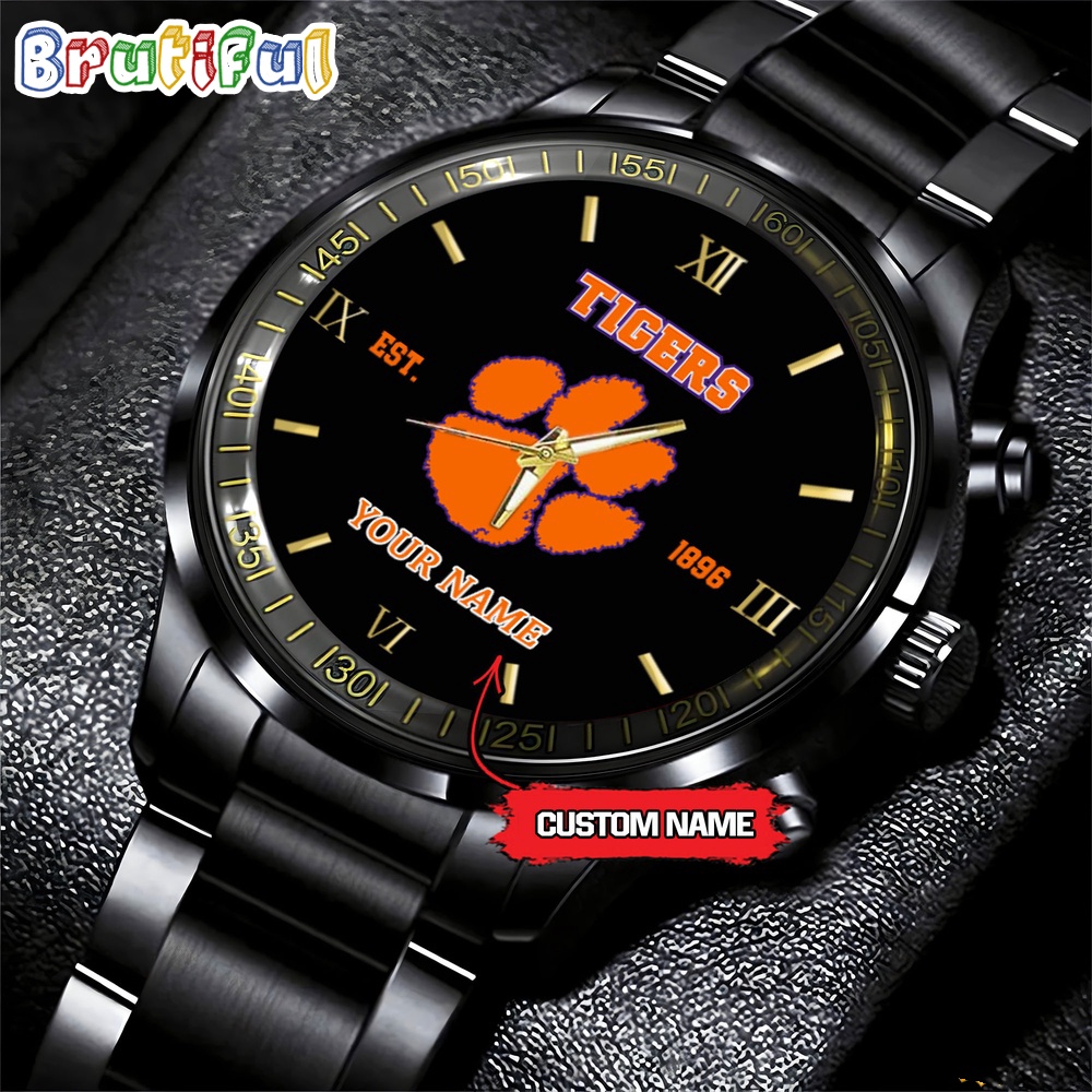 NCAA Clemson Tigers Black Fashion Watch Football Watch For Fans