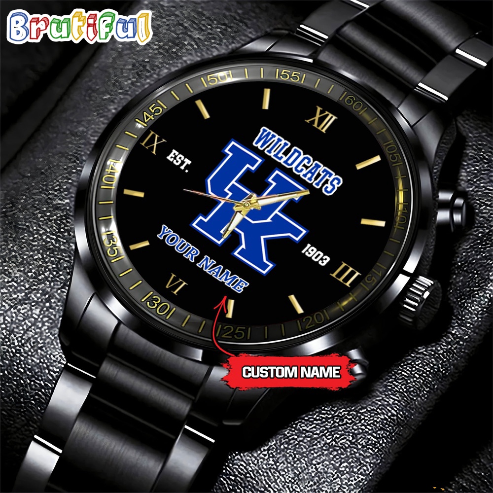 NCAA Kentucky Wildcats Black Fashion Watch Football Watch For Fans