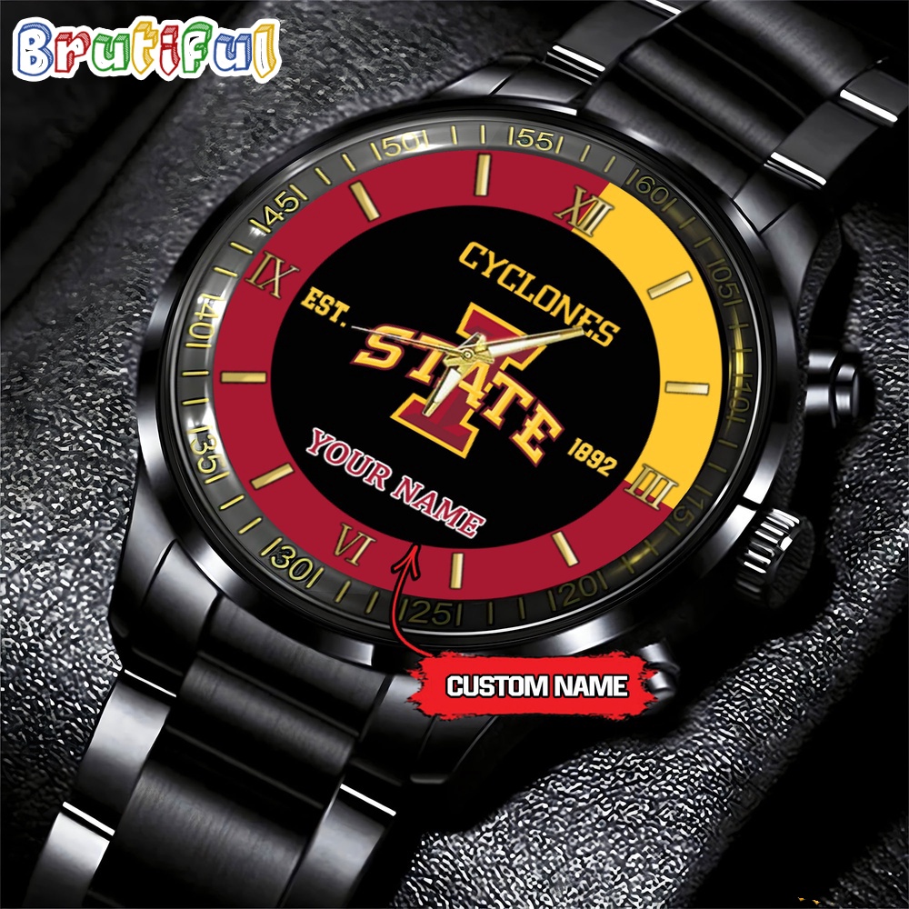 NCAA Lowa State Cyclones Black Fashion Watch