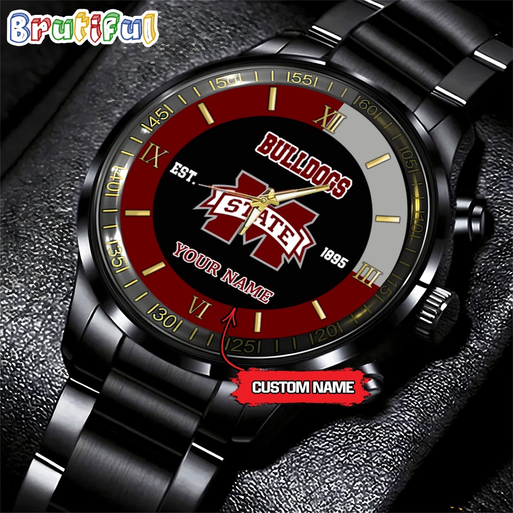 NCAA Mississippi State Bulldogs Black Fashion Watch